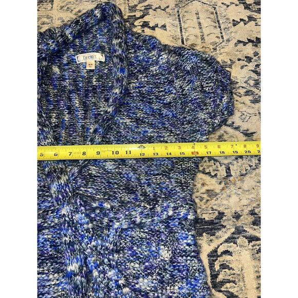 Decree Short Sleeve Wrap Marled Blue Purple Silver Black Belt Sweater M - Picture 2 of 6